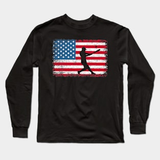 American Flag Baseball Team Long Sleeve T-Shirt